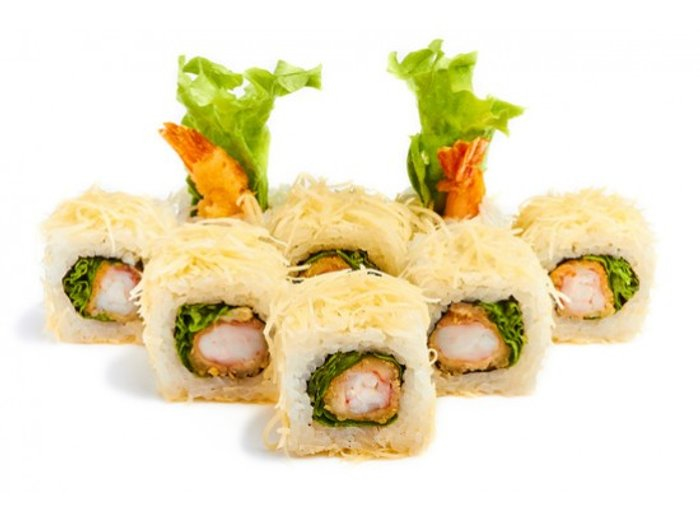 Цезарь с креветкой ролл